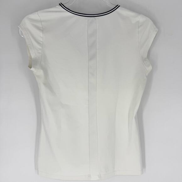 L’Oeuf Poché Baseline Tennis Top and Skort Matching Set White with Navy Trim Sm - Picture 4 of 15